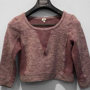 Aritzia Mauve Crew Neck Cropped Sweater Size Medium